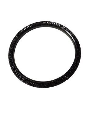 Black Textured Metal Bangle Bracelet Goth Dark Glam Rocker Alternative Y2K Women